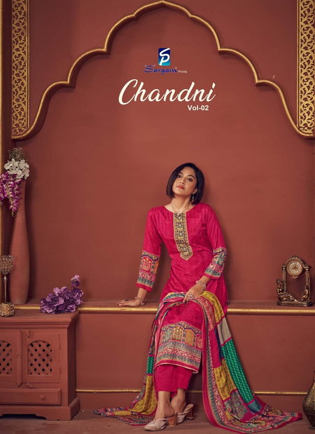 Chandni Vol 2 By Sargam Pure Muslin Digital Prints With Heavy Aari Work Dress Material Suppliers In India